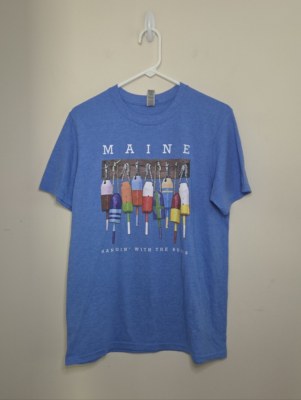 Gildan Softstyle Maine Hangin With The Buoys T-Shirt Sz Medium